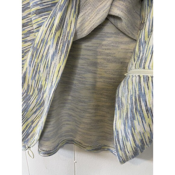 T by Talbots XL Sweatshirt Crewneck Classic French Terry Pullover Blue/Yellow - Picture 12 of 16